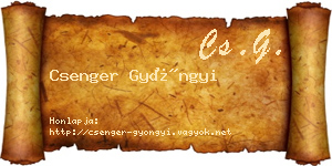 Csenger Gyöngyi névjegykártya